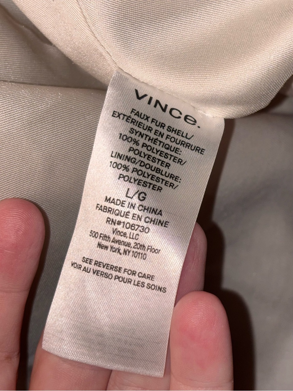 Vince Faux Fur Teddy Jacket Cream Double Breasted Machine Wash Cozy Luxe Large - Picture 7 of 10